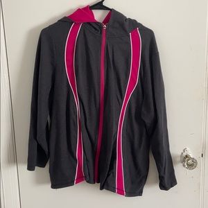 Grey/Gray Pink and White Hoodie